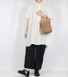 画像2: maison de soil  HANDWOVEN COTTON SILK CHECK EASY PANTS  2色 (2)