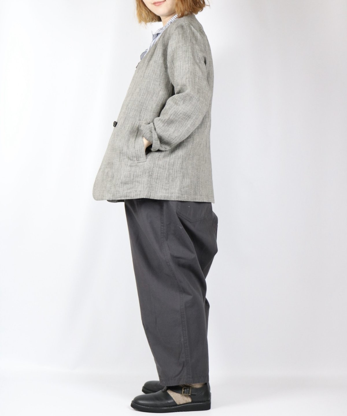 画像24: Michel Beaudouin リネンへリンボンジャケット 3色 (24)