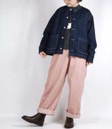 画像6: NARU 12ozムラデニムノーカラージャケット (6)