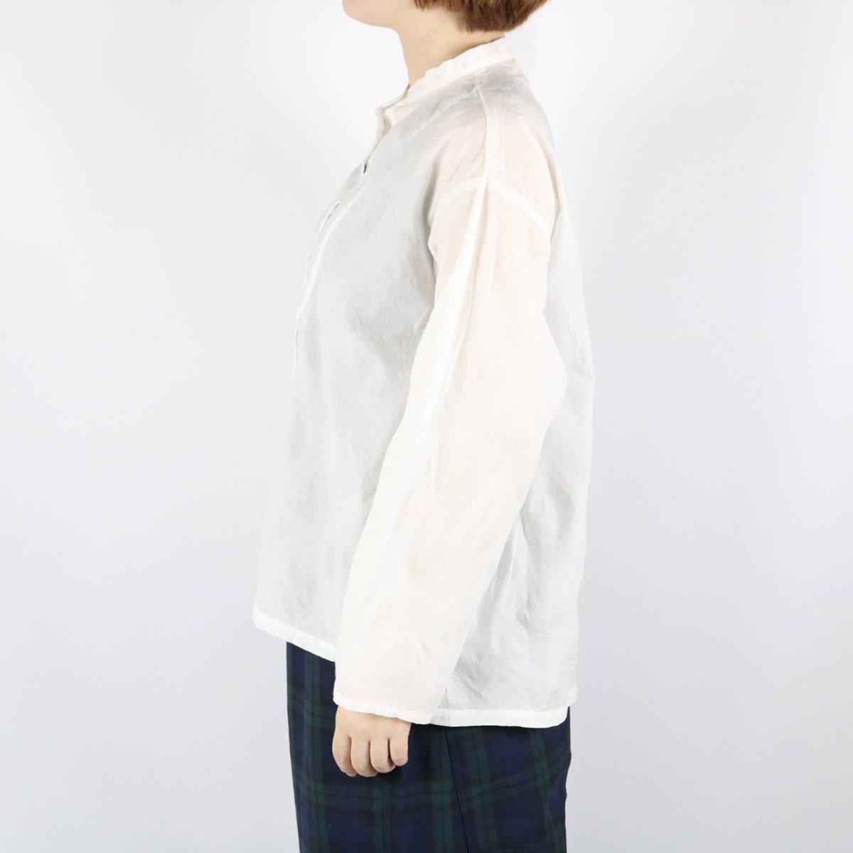 画像8: 30%OFF SALE!   LUEUF　80ローンリップルドット製品洗い加工クレリックシャツ　2色 (8)