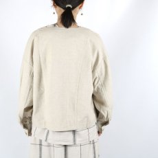 画像14: tukuroi  綿麻平織ボリューム袖 ジャケット 2色 (14)