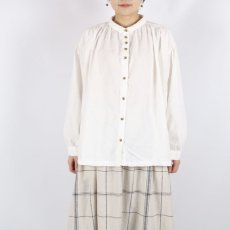 画像14: tukuroi 製品染め ジャガード ギャザーシャツ 2色 (14)