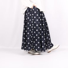 画像4: maison de soil  BANGALORE SILK DOT PRINT RAJASTHAN TUCK GATHERED SKIRT WITH LINING 2色 (4)