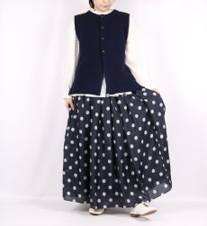 画像5: maison de soil  BANGALORE SILK DOT PRINT RAJASTHAN TUCK GATHERED SKIRT WITH LINING 2色 (5)