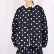 画像2: maison de soil PADDED SILK PRINT NO COLLAR DOUBLE JACKET 2色 (2)