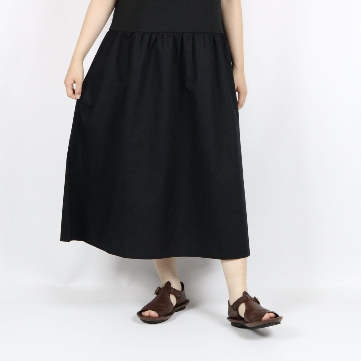 画像33: nachukara 天竺×ブロード ドッキング ノースリーブワンピース　3色 (33)