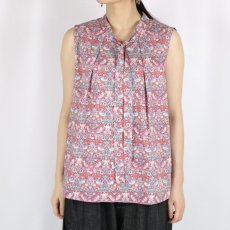 画像4: 40%OFF SALE   Michel Beaudouin LIBERTYタナローンSUMMER ノースリーブブラウス 2色 (4)