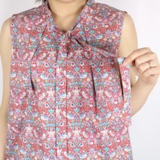 画像7: 40%OFF SALE   Michel Beaudouin LIBERTYタナローンSUMMER ノースリーブブラウス 2色 (7)