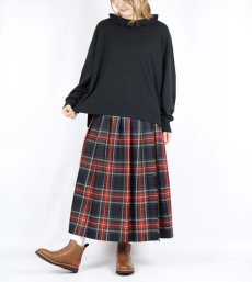 画像8: O'neil of Dublin   WORSTED WOOL LOW WAIST PLEATS WRAP SKIRT LENGTH 80cm (WITH PIN) 3色 (8)