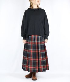 画像9: O'neil of Dublin   WORSTED WOOL LOW WAIST PLEATS WRAP SKIRT LENGTH 80cm (WITH PIN) 3色 (9)