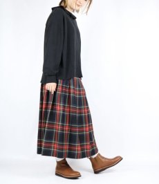 画像10: O'neil of Dublin   WORSTED WOOL LOW WAIST PLEATS WRAP SKIRT LENGTH 80cm (WITH PIN) 3色 (10)