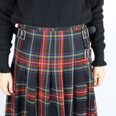 画像6: O'neil of Dublin   WORSTED WOOL LOW WAIST PLEATS WRAP SKIRT LENGTH 80cm (WITH PIN) 3色 (6)