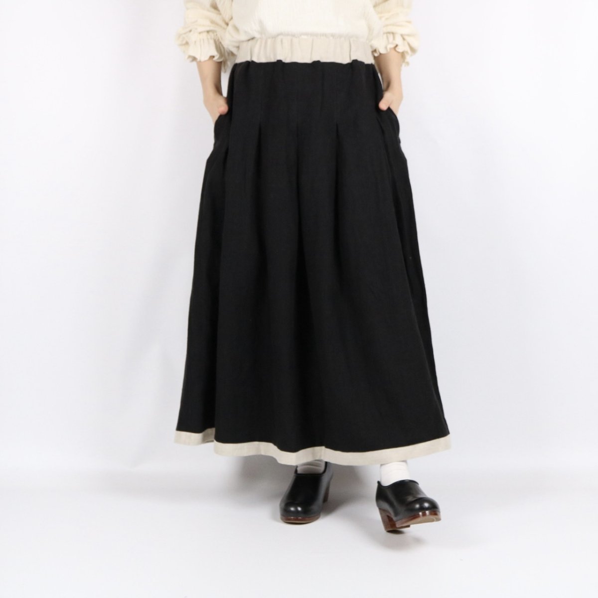 画像3: LUEUF フレンチリネンタックスカート 2色 (3)