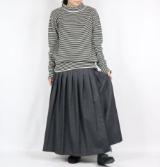 画像17: O'neil of Dublin   WORSTED WOOL LOW WAIST PLEATS WRAP SKIRT LENGTH 80cm (WITH PIN) 3色 (17)