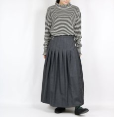 画像14: O'neil of Dublin   WORSTED WOOL LOW WAIST PLEATS WRAP SKIRT LENGTH 80cm (WITH PIN) 3色 (14)