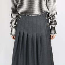 画像19: O'neil of Dublin   WORSTED WOOL LOW WAIST PLEATS WRAP SKIRT LENGTH 80cm (WITH PIN) 3色 (19)