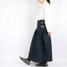 画像30: O'neil of Dublin   WORSTED WOOL LOW WAIST PLEATS WRAP SKIRT LENGTH 80cm (WITH PIN) 3色 (30)