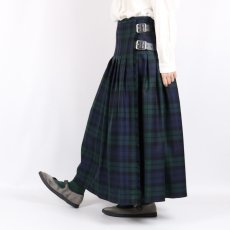 画像24: O'neil of Dublin   WORSTED WOOL LOW WAIST PLEATS WRAP SKIRT LENGTH 80cm (WITH PIN) 3色 (24)