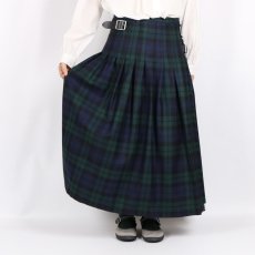 画像23: O'neil of Dublin   WORSTED WOOL LOW WAIST PLEATS WRAP SKIRT LENGTH 80cm (WITH PIN) 3色 (23)