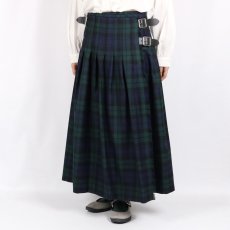 画像22: O'neil of Dublin   WORSTED WOOL LOW WAIST PLEATS WRAP SKIRT LENGTH 80cm (WITH PIN) 3色 (22)