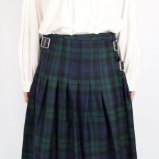 画像26: O'neil of Dublin   WORSTED WOOL LOW WAIST PLEATS WRAP SKIRT LENGTH 80cm (WITH PIN) 3色 (26)