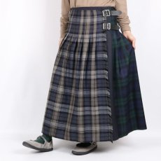 画像1: O'neil of Dublin LOW WAIST PLEATS WRAP SKIRT LENGTH 80cm (WITH PIN) (1)