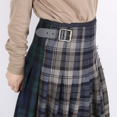 画像2: O'neil of Dublin LOW WAIST PLEATS WRAP SKIRT LENGTH 80cm (WITH PIN)