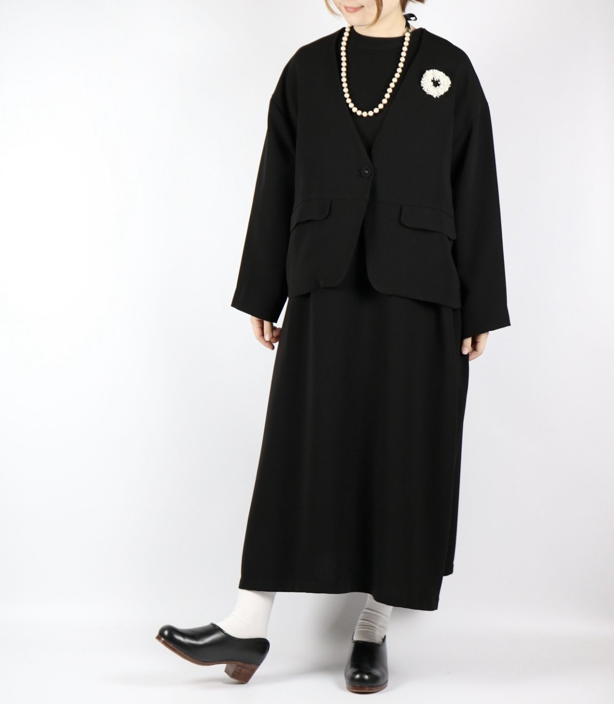 画像4: tumugu  ソアパールコンパクトロングワンピース (4)