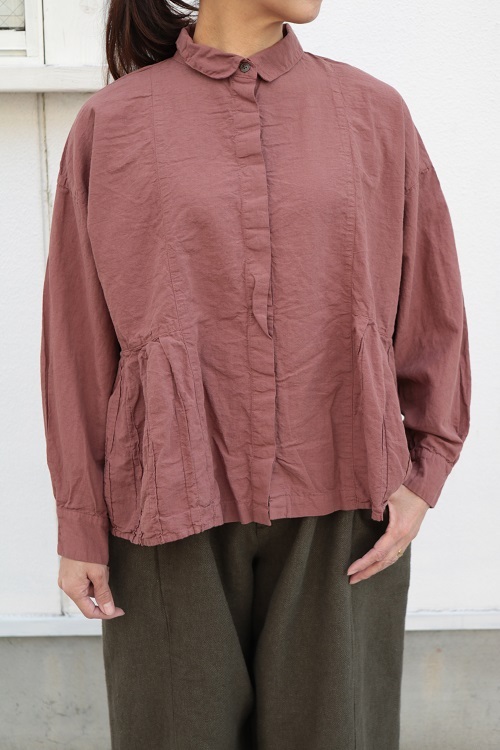 画像1: tukuroi 40×21綿麻平織　日本製品染ブラウス　4色