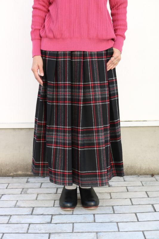 画像1: O'neil of Dublin ウール/ポリエステル　ソフトプリーツスカート 83cm丈 BLOKWP