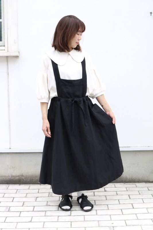 画像1: tukuroi  コットン×リネン2WAYサス付きスカート  2色