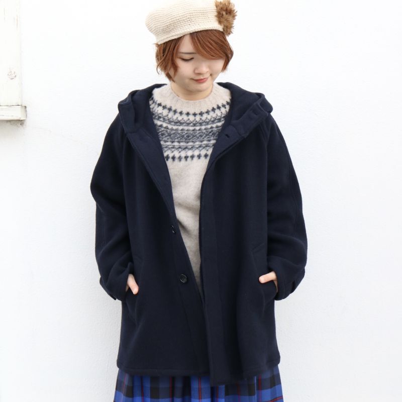 HTS HEAVY WEIGHT WOOL TWILL HOODED SHORT COAT