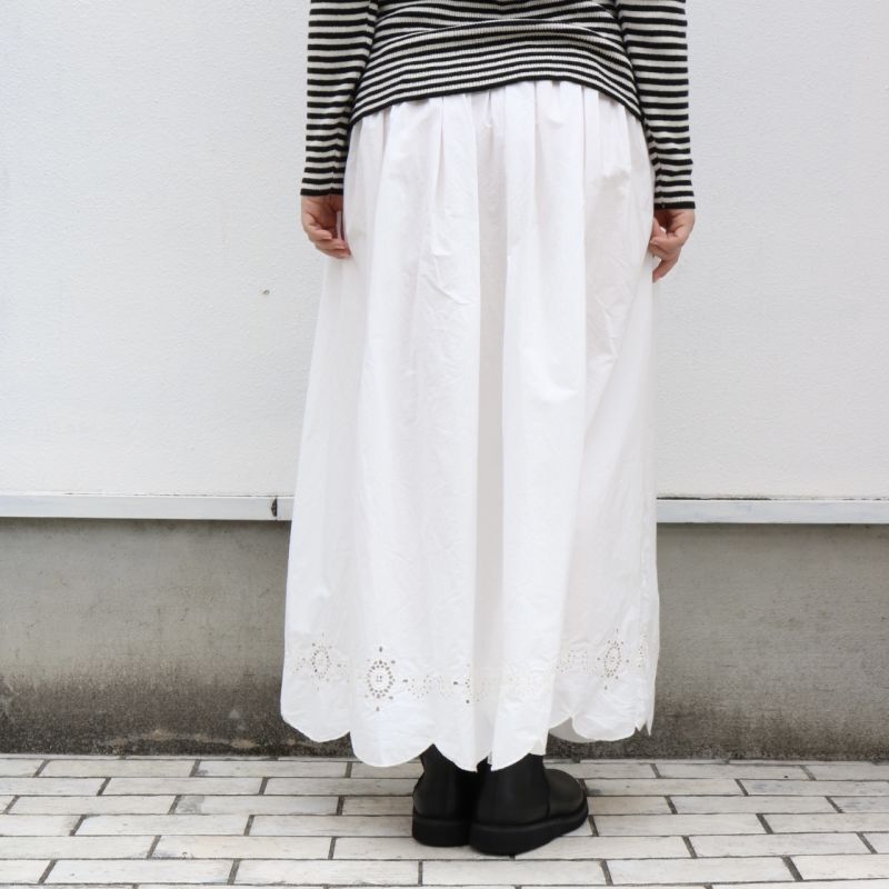 Gauze# アンティークスカラップレースギャザースカート 2色 - toritoRu