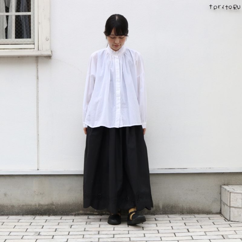 Gauze# アンティークスカラップレースギャザースカート 2色 - toritoRu