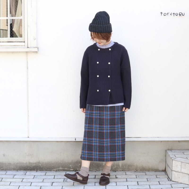 20%off SALE! Vent d'ouest par Le minor ウールチェック ストレート 