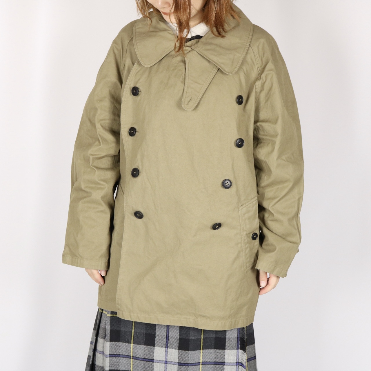 HTS HEAVY WEIGHT COTTON TWILL OVERDYE COTTON DOUBLE OVER SHORT COAT -  toritoRu