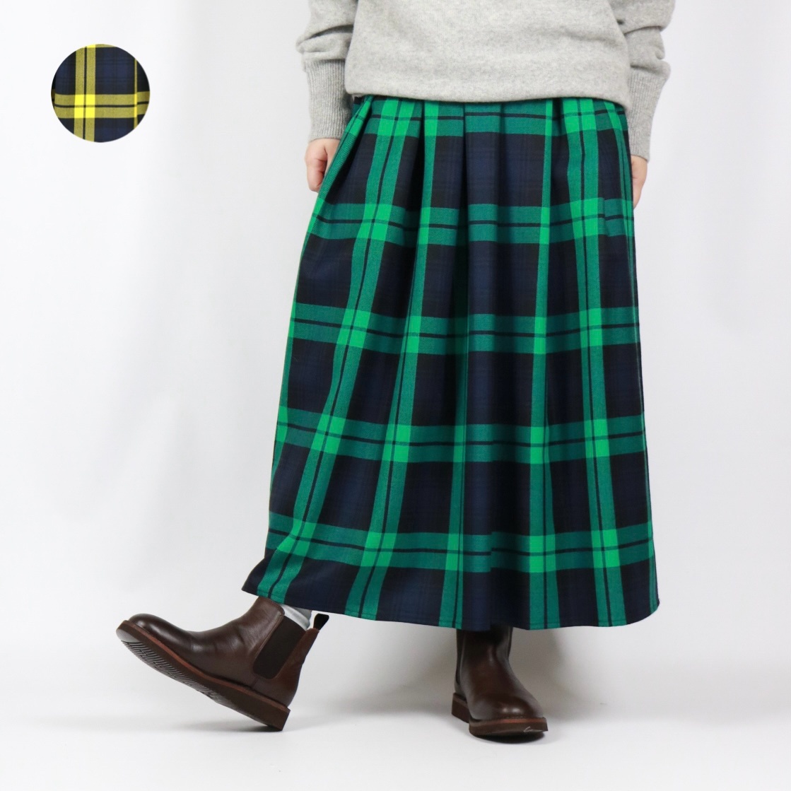 O'neil of Dublin ウーステッドウールソフトプリーツスカート