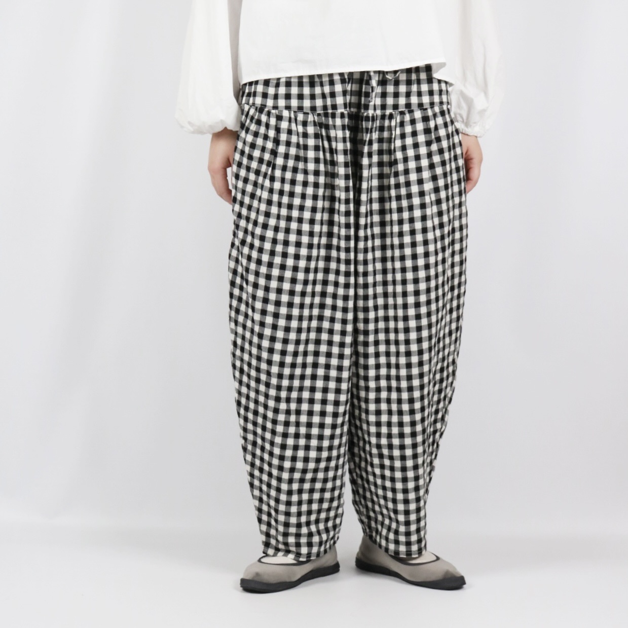 Gauze# DRY COTTON GINGHAM KLIMT PANTS - toritoRu