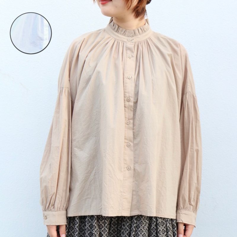 SOIL 60'S CAMBRIC PLAIN FRILL COLLAR SHIRT 2色 - toritoRu