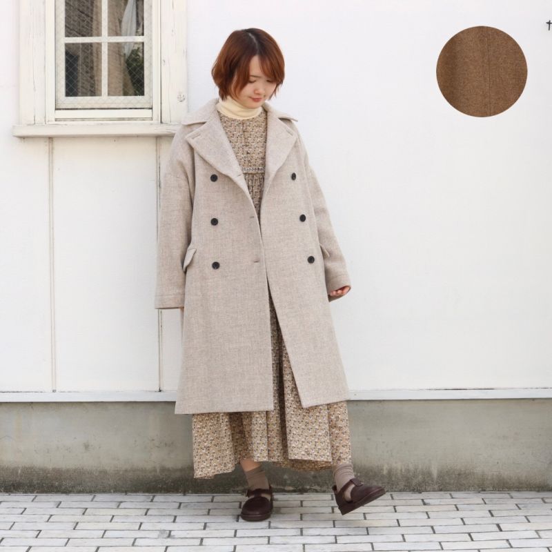 maison de soil BRITISH WOOL TWEED DOUBLE OVER COAT 2色 - toritoRu